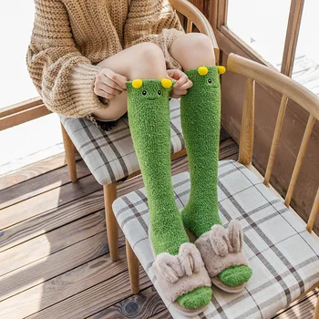 Zimske čarape do telad od koralnog runo, Debele Čvrste Tople čarape Srednje dužine, jesenskih i zimskih golfs