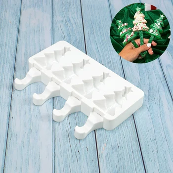 Božićno Drvce Proizvođač Sladoleda Prehrambena Silikonska Forma DIY Forme Za sladoled na štapiću stick