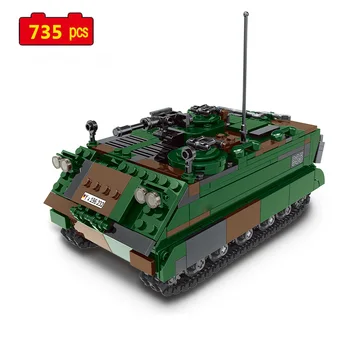Vojni Serija Tenk prijevoznik M113 oklopno vozilo Stealth fighter prikolica Interventnu Građevinski Blokovi i Cigle Igračke Božićni Pokloni