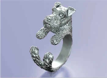 Veleprodaja Jedinstveni prsten, ručni rad u stilu boho-šik u retro stilu za minijaturne шнауцеров za žene i muškarce, dar ideja za ljubitelje kućne ljubimce - 12 kom./lot