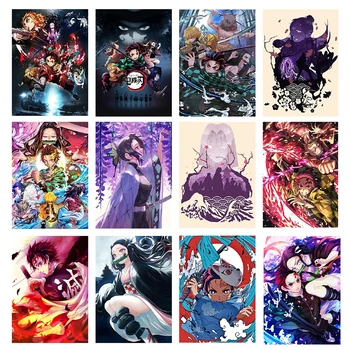 Japanski Demon Ubojica Anime Plakat Lik 5d Diy Dijamant Perle, Art Dekor Vez Trg Kružna Bušilica Diamond Mozaik