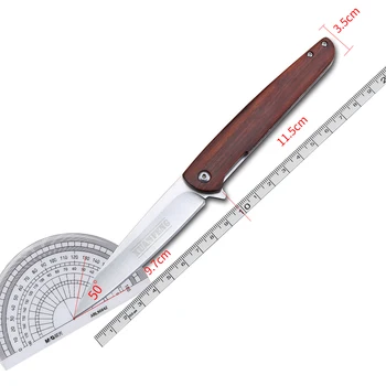 XUANFENG japanski sklopivi nož ručni rad s drvenom drškom, mali sklopivi nož od čelika D2, multifunkcionalni voćni nož