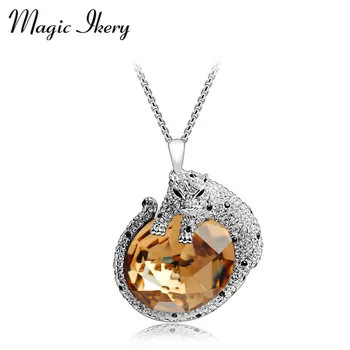Magija Ikery Rose Gold Boja Gorski Kristal Kristal Životinja leopard duge ogrlice boho veliki ovjes Modni Nakit za žene 2016