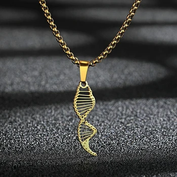 Ogrlica sa Ovjesom DNA od nehrđajućeg Čelika, Jednostavan Šarm za Muškarce i Žene, Pribor za Stranke