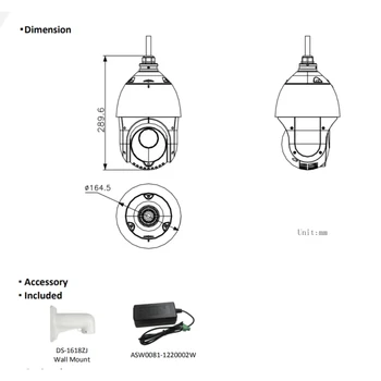 Izvorni 4-inčni dome kamere Hikvision DS-2DE4425IW-DE (T5) s rezolucijom od 4 MP 25X, radi od DarkFighter IR AcuSense Network Speed