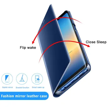 Luksuzni Ogledalo Torbica-Stalak Smart View s Gornjim Poklopcem Za Xiaomi Mi 10 Ultra 10T Lite Note 10 Pro Poco F2 Pro X3 NFC Zaštitna Torbica Fundas