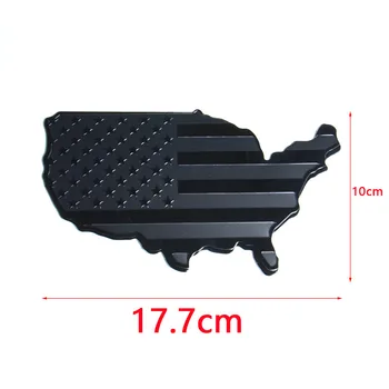 1pc SAD Crna Zastava Auto Karta Krilo Amblem za Automobile Kamione Laptop Zid (Crna Tanka plava linija, 17,7 cm * 10 cm), Metalne Naljepnice