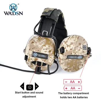 WADSN Taktički Slušalice Sordin Aktivni Soundbox Buke Taktički Slušalice Za Gađanje Wargame Zaštita sluha Prijenosni prijenosni radio