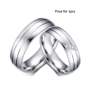Topla rasprodaja CZ par prstenova za žene i muškarce vjenčanja vjenčani prsten, nakit od nehrđajućeg čelika