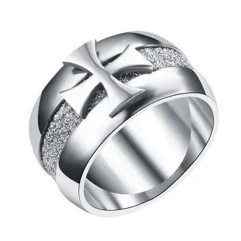 Prsten križa MANGOSKY 10mm Titanium kros-za ljude pozvao je prsten выгравированное prstenom