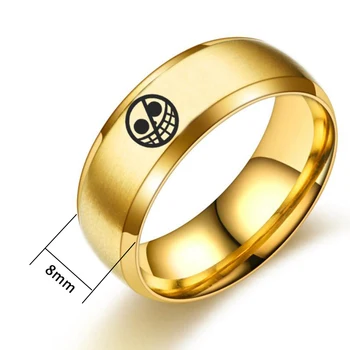 Bxzyrt 2021 Anime Fanovi Nakit 8 mm Od Nehrđajućeg Čelika Anime Дофламинго Prsten Za Žene i Muškarce Cosplay Prstenje Nakit Veleprodaja