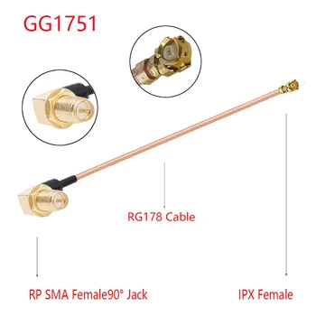 1 kom. Pravokutni priključak RP-SMA za IPEX1 MHF1 s Priključkom 3g 4g i WIFI Antena RF Adapter Kabel RF1.13/0.81 mm Cat kika dostupne Skakač