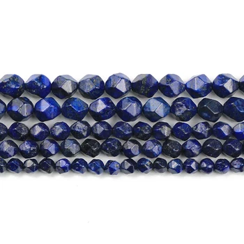 JHNBY Izbrušena lapis Lazuli Prirodni Kamen 6/8/10 mm Razmaka Okrugli Slobodan perle za izradu nakita DIY narukvice ogrlice Zaključke