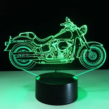 3D Motocikl stil LED 7 boja izmjena rasvjete žarulja za ukras svečane sobe noćno svjetlo