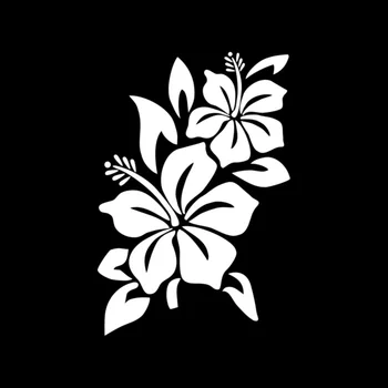 Auto Oprema Lijepa Naljepnica s Cvijetom Hibiskusa Personalizirani Stil Vinil Naljepnice 17,7 CM * 12,1 CM