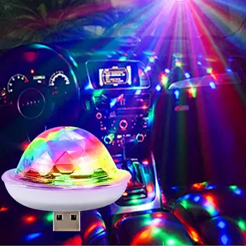LED RGB USB Dj Lampa Bar noćno svjetlo Umjetničko Rasvjeta Atmosfera Ukrasna Svjetlo Mikro Disko Kugla Zvuk Večernjih Projekcija Svjetla