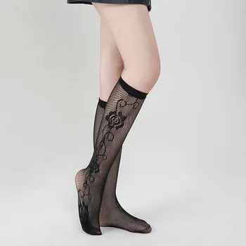Roza Žakard Golfs Ženske Seksualne Ljetnim Tanka Prozirna ženske Čarape JK Style Lolita 5003