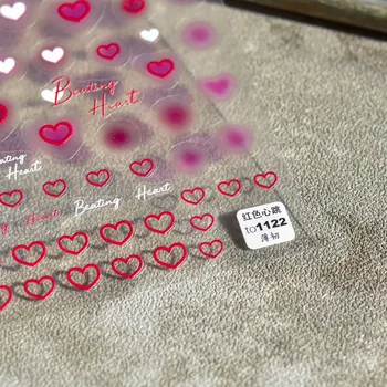 3D Prozirne Slatke Naljepnice Za Dizajn Noktiju U Obliku Srca S Ljubavlju, Romantična, Ljepljive Naljepnice Za Nokte, Nakit Za Nokte Na Valentinovo Za Manikuru