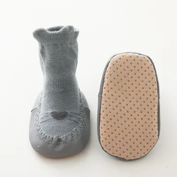 2022 Jesensko-zimske Bebe Neklizajući Čarape-papuče s Crtani životinjama, Slatka Svakodnevne Pamučne Čarape za malu Djecu, Modni Neklizajući Čarape