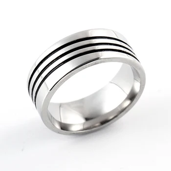 MANGOSKY 8 mm Troslojne prsten Na Trake od Nehrđajućeg Čelika 316L gospodo prsten na prst u rasutom stanju puno
