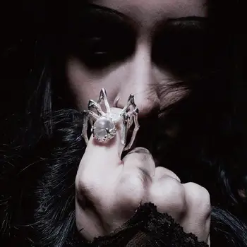 Identitet Crystal Metala Pauk Otvoreni Prsten za Muškarce Žene Moda Stranka Par Nakit