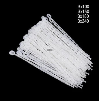 Najlon narukvicu od bijelog zrna 100PC se može ponovno koristiti i oslabiti za pričvršćivanje remena. cijele najlon remen od perli 3x100 mm 3X150 mm 3x180 mm