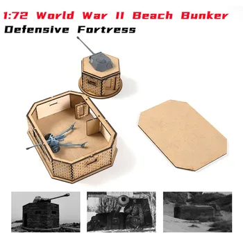 1:72 Drugi svjetski rat Europa Leopard Bunker Obalna Arhitektura Scena Drveni Skupština Model Poklon Ručni Rad