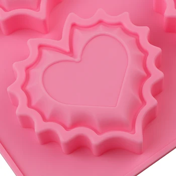 6 Rupa Srce Tortu Kalup Ručno DIY 3D Sapun Kalup Silikonski Kalup Za Tortu Sapun Čokolade Čokoladni Puding Fondan Kalup Velika Ljubav