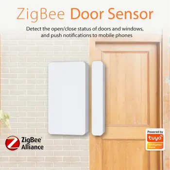 Tuya Smart ZigBee 3,0 Vrata Senzor Detektori otvaranja/zatvaranja vrata ZigBee Home Alarm je Kompatibilan Sa aplikacijom Alexa Google Home Tuya