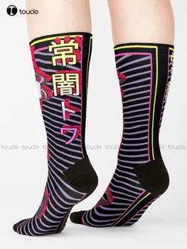 Čarape Tokoyami Towa i Bibi Hololive, Cool Čarape, Personalizirane Običaj Čarape Unisex Za Odrasle, Mlade, Mlade, Harajuku, 360 °, Digitalni Tisak
