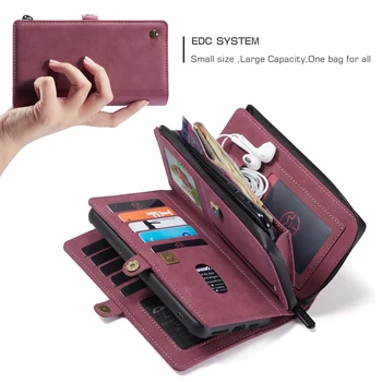 Kožna torbica-novčanik za telefon za iphone SE 2020, odvojiva sustav punu zaštitu kamere za 360 ° za iphone 11 7/8 P, torbica