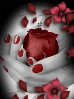 Crvena Ruža Je Cvijet Crno-Bijela Serija Platnu Plakati Grafike Zid Umjetnost Slika Za Dnevni Boravak Djeca Kawai Ukras Kuće