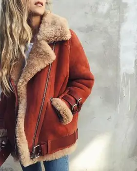 2021 Novi Modni jesensko-zimska ženska Zimsku jaknu od ovčje vune u мотоциклетном stilu, Moderan Svakodnevni Ženska Mornarska jakna s lapels, Donje kaput