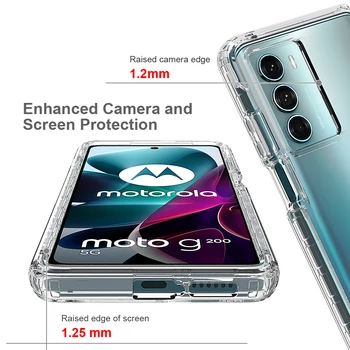 2 u 1 Solidne Oklopnog šok-dokaz Torbica Za Motorola Moto G200 5G 6,8 cm Tvrda Plastika je Mekana TPU Prozirni Akril Stražnji Poklopac