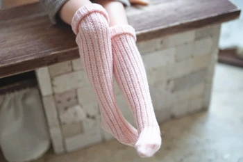 1 Par lutaka čarape do koljena svijetle boje, slatka čarape s navojem za Blyth, Azone, barbis, Pullip 1/6, čarape za lutke, odjeća za lutke