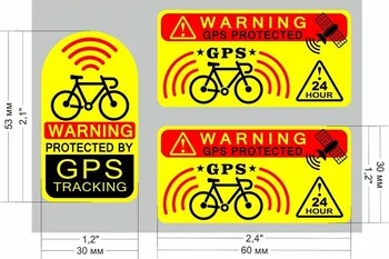 30 mm * 60 mm 3 kom. GPS Praćenje Upozoravajuće Naljepnice Znak pitanja Sigurnosti, Sprečavanje Krađe Bicikla