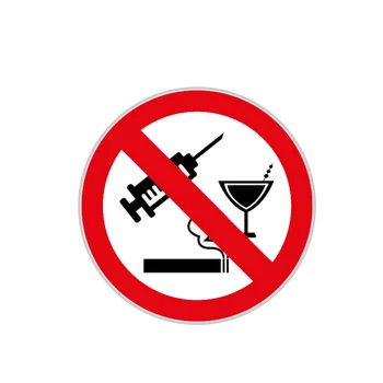 Znak upozorenja, Bez Droge, Alkohola, Pušenja, Naljepnica Za auto, Zabavne Pribor, PVC-Vinil, декаль12см *12CM