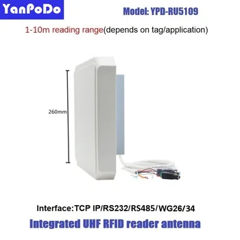 Yanpodo Gen2 long range integrirani uhf rfid čitač 9dBi antena 1 ~ 10 m sa RS232 RS485 WG26 TCP/IP kontrola pristupa free C + + sdk