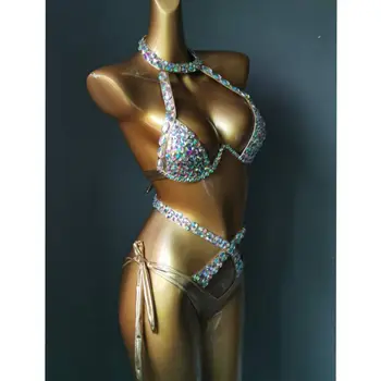 2021 Venera odmor dijamant kupanje gorski kristal bikini set seksi ženski kupaći kostim push-up plaža odjeća