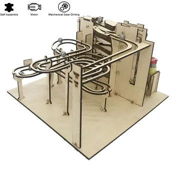 Parni Znanstveni Eksperiment Trening Kit 3D Drveni Mramorni Beg Zooma Električni DIY Skupština Mehaničkog Prijenosnika Kućanski Model Igračke