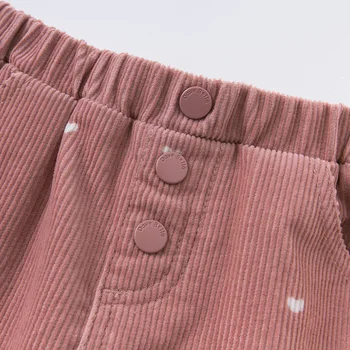 DBW14743 dave bella/jesenske modne hlače s džepovima i gumbe za djevojčice, dječje hlače pune dužine, hlače za malu djecu
