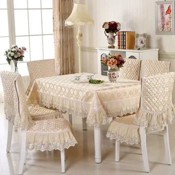 Blagovaona stolice skup stolnjak tkanina tkanina presvlake za stolice jastuk set Presvlaka Za Stolice Stolnjak čaj stol jastuk za stolice