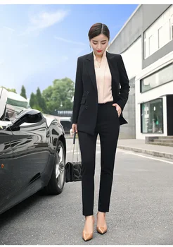 Jesen ženski kostim 2022, Nova Moda profesionalna odjeća iz dva predmeta, svakodnevni koreanska verzija Odijela, jakne, Široke hlače, odijela
