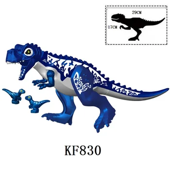 Na Raspolaganju Gradivni Blokovi Dinosaur Tamno Plava Borba S Izbačen Тираннозавром Rex Figurice Za Dječje Igračke KF829 KF830