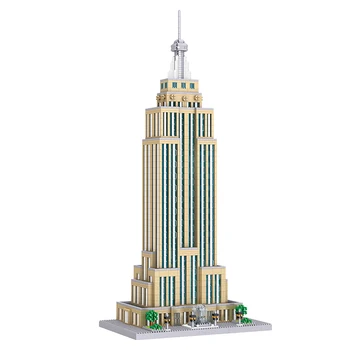 Lezi 8192 Svjetska Arhitektura New York Empire State Building 3D Model Mini Dijamant Blokovi i Cigle Osobna Igračka za Djecu bez Kutije