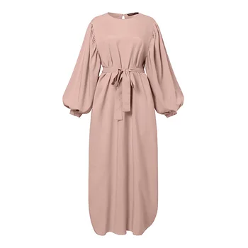 Eid abaya za žene skromnu haljinu 2022 jesen dugi rukav svakodnevni muslimanski haljina čipka-up Dubai abayas islamska odjeća za Ramazana