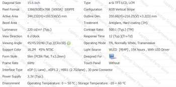 15,6 inča LCD led ekran Za Dell Inspiron 3505 15,6 