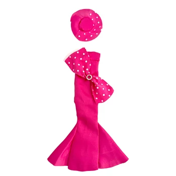 NK Službeni 1 Set Plemenito Haljina je Odlična Večernja Haljina s Lukom Pink Elegantan Šešir Za Lutke Barbie 1/6 Igračke Za Lutke Večernje Poklon