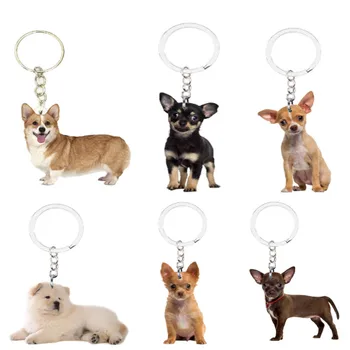 Privezak za ključeve sa psom 6 kom./compl., Životinja, a NE 3D Llaveros Kawaii za Njega, Njegova djevojka, Dečko, Dar, Auto Ključ na ruksak, Animacija, moderan
