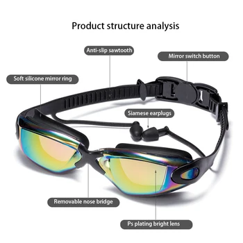 Naočale Za plivanje Stručni Čvrste Silikon Naočale Za Plivanje zaštićen od magle, UV-zračenja, Vodootporan Naočale Za Plivanje za odrasle